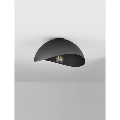 Nova Luce OPSI 30 cm komvormige plafondlamp, halfverzonken, donkergrijs, zandkleurig zwart, E27 fitting, 1x12W