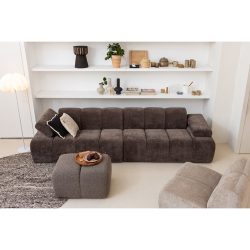 WOOOD 1-zits bank Mojo - Ribstof - Donker Zand - 74x80x97