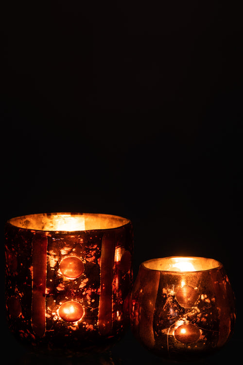 J-Line windlicht Coconut Cylinder - glas - bruin - vtwonen shop