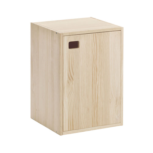 Meubel 1 deur met 1 in hoogte verstelbare plank - Licht hout - 37,3x37,3x53,5 cm