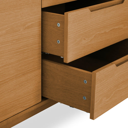 Furnhouse 3-deurs dressoir Kerteminde - Natuurlijk eikenhout - MDF, eikenfineer - 45x160x80