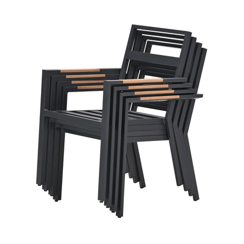 Felini dining fauteuil - carbon black -  valley sand - light teaklook