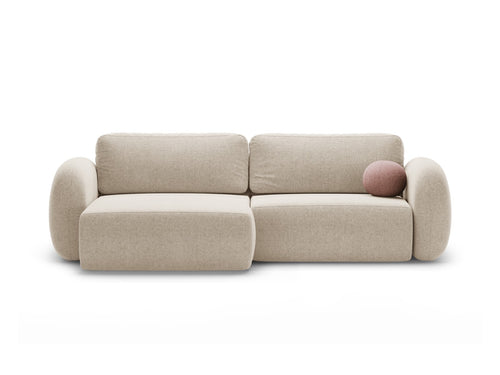 Cosmopolitan Design Omkeerbare converteerbare hoekbank met opbergdoos Tonale 4-zits, chenille donkerbeige - 149x262x88cm