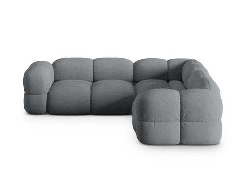Cosmopolitan Design Symmetrische hoekbank Loretto 4-zits, structurele stof grijs - 250x250x68cm