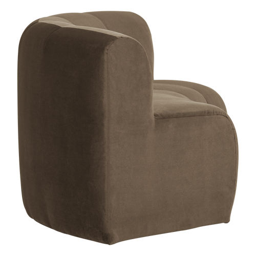 WOOOD eetbank halfronde hoek rug Mojo Base - Velvet - Taupe - 83x152x76