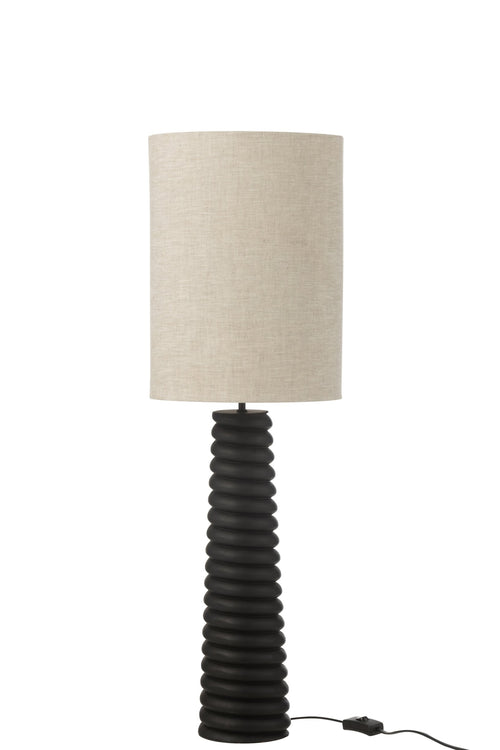 J-Line lamp Schroefdraad Ailanthus - hout - zwart/grijs