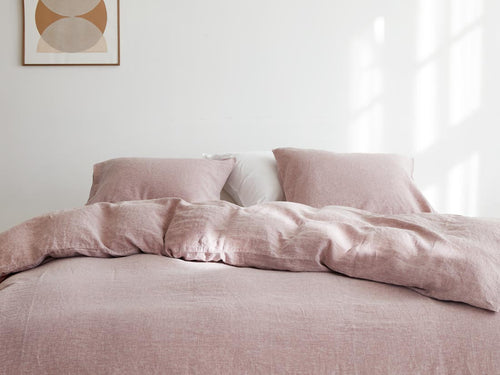 Yumeko dekbedovertrek gewassen linnen rose chambray 200x220 + 2/60x70 - vtwonen shop