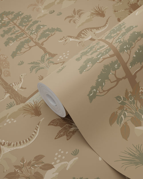 ESTAhome behang dinosaurussen bruin en groen - 50 x 900 cm - 131660 - vtwonen shop