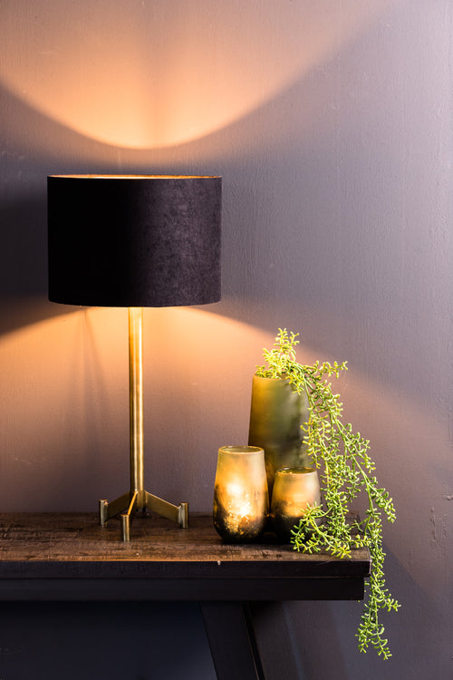Light & Living lampenkap  - zwart - 25x25x18 cm