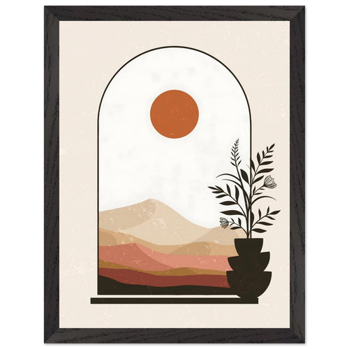 Artfulprints Poster met Lijst Boho – Serene horizon   - 30x40 cm - Meerkleurig