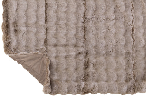 J-Line plaid Wave - polyester - taupe - 180 x 130 cm - vtwonen shop