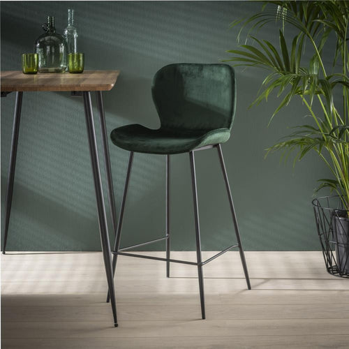 Giga Meubel Barstoel Velvet - Groen