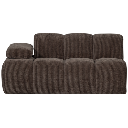 WOOOD 1,5-zits bank met arm links Mojo - Ribstof - Bruin - 74X160X97 - vtwonen shop