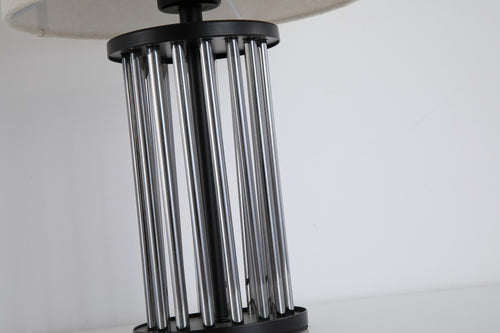 Searchlight tafellamp Swizzle - 1 lichts - 25  x 43   cm - mat zwart rookglas