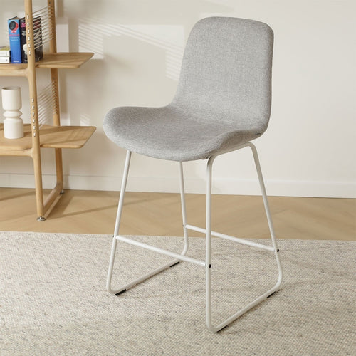 Nolon Nino-Fé Barkruk Lichtgrijs - Wit Onderstel - 65 cm - vtwonen shop