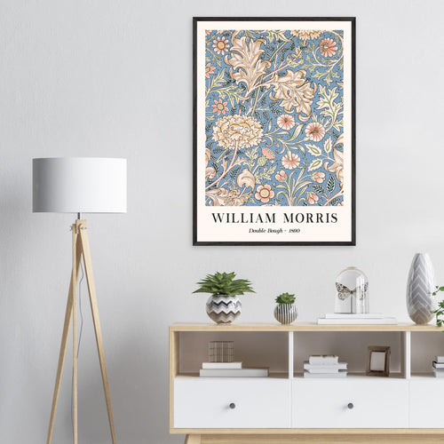 Artfulprints Poster met Lijst William Morris - Double bough 1890   - 70x100 cm - Blauw