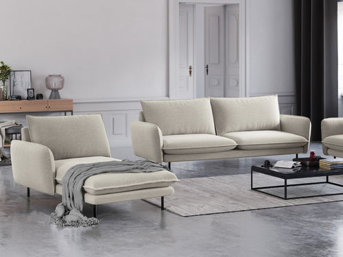 Cosmopolitan Design linker meridiaan Vienna structurele stof, lichtbeige - 170x110x95cm