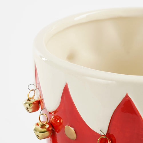 Mica Decorations Funny Bloempot - L29 x B18 x H17 cm - Dolomiet - Rood - vtwonen shop