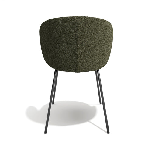 Sia Home - Eetkamerstoel LUNA - Bouclette stof - Kaki groen - 53.5cm - vtwonen shop