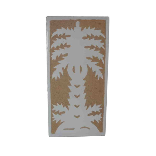 MÔMÉ  Zellige tegel Palmtree - wit - keramiek - wanddecoratie - 20 x 10 x 2 cm - vtwonen shop