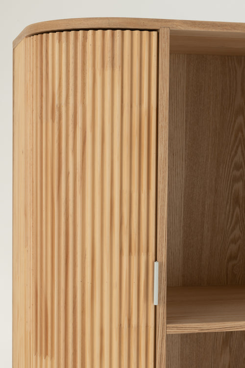 J-Line kast Vakken Rond - dennenhout - naturel