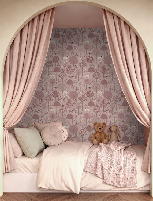 ESTAhome behang honden lichtpaars en bruin - 50 x 900 cm - 132226