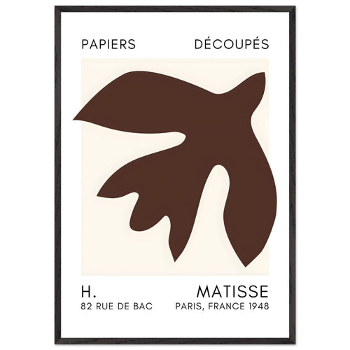 Artfulprints Poster met Lijst Matisse – Floating forms brown   - 70x100 cm - Bruin