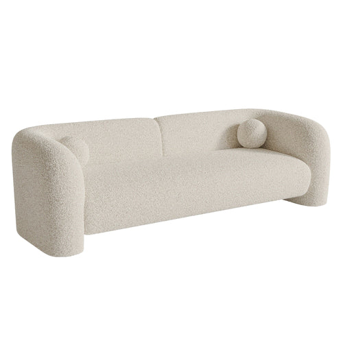 Sia Home - Rechte bank NOLA - Bouclette stof - Crème - 226cm
