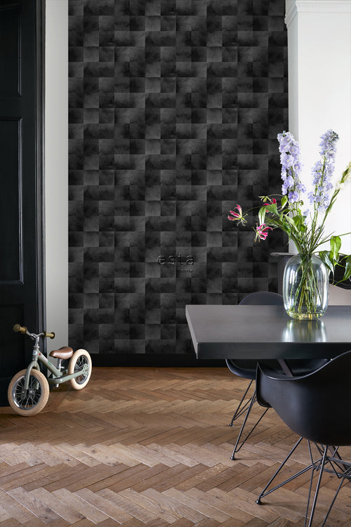 ESTAhome behang dierenhuid zwart - 53 cm x 10.05 m - 139184