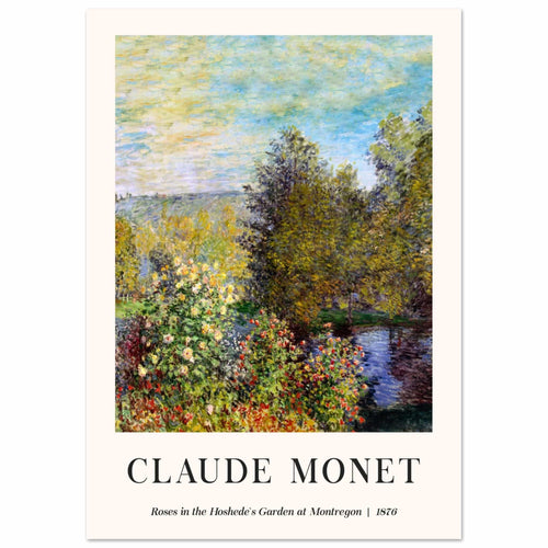 Artfulprints  Claude Monet - Roses in the hoshede's garden at Montregon   poster A4 21x29.7 cm - vtwonen shop