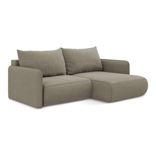 LaMiaSofa hoekbank rechts Palermo - textuurstof - donkerbeige - 207x148x86
