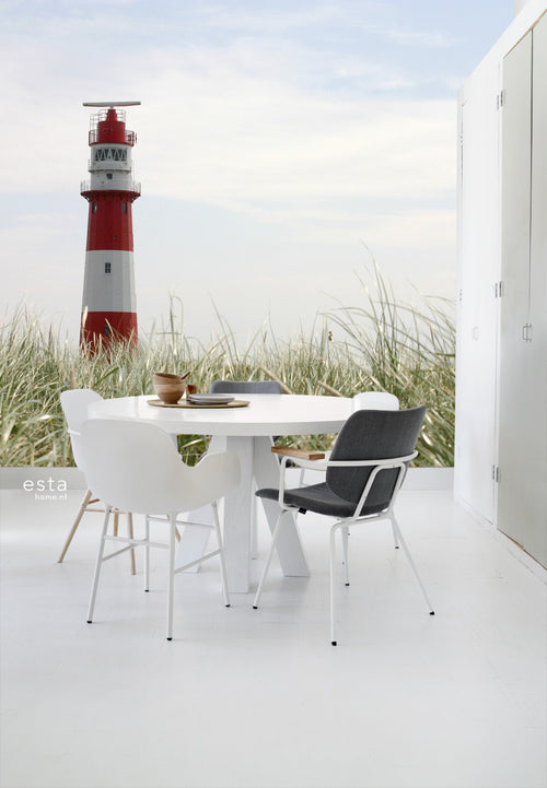 ESTAhome fotobehang vuurtoren rood, wit en groen - 372 x 270 cm - 156432 - vtwonen shop