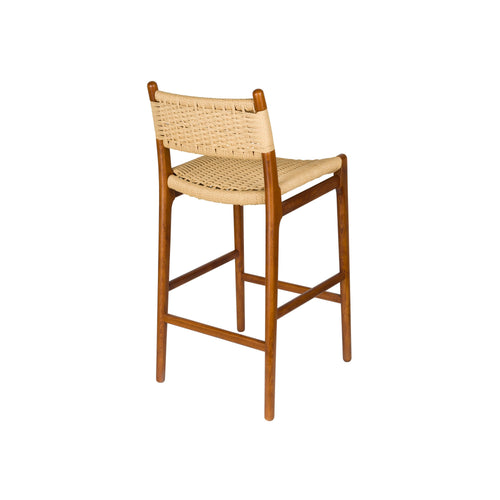 Dutchbone Cecile Barkruk rugleuning 67,5 cm Walnoot kleur - Bruin