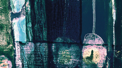 Sanders & Sanders fotobehang kunst blauw, groen en roze - 500 x 280 cm - 612374