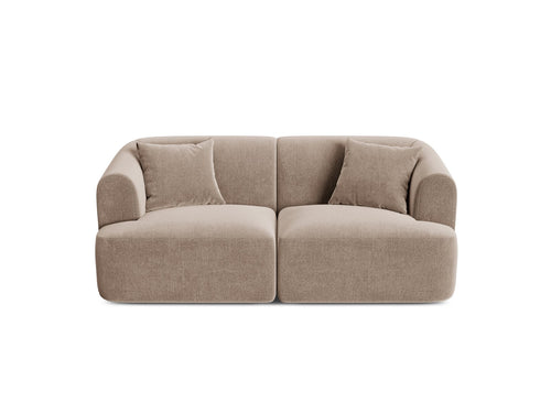 Cosmopolitan Design Modulaire bank Campi 2-zits, flueel donkerbeige - 90x180x70cm