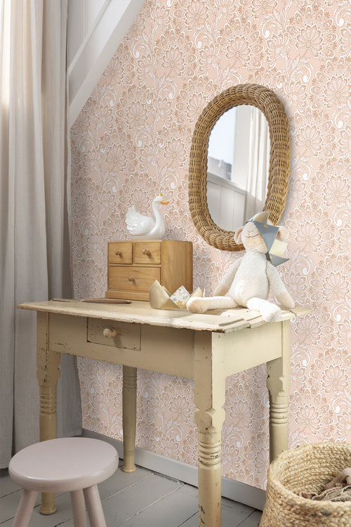 ESTAhome behang vintage bloemen beige - 50 x 900 cm - 131085 - vtwonen shop