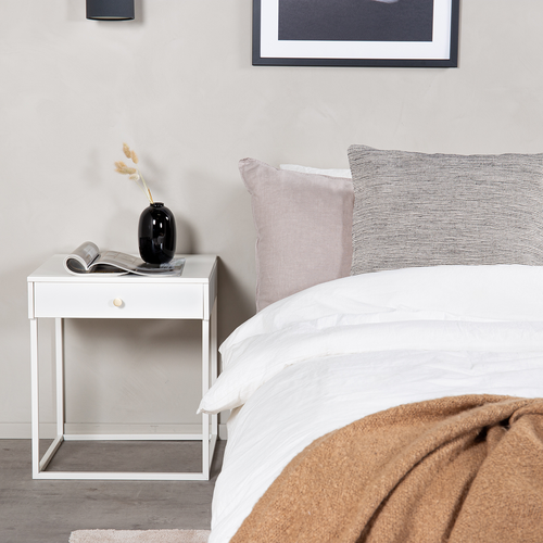 Nest living Lewis Metalen Nachtkastje met Lade - Wit - vtwonen shop