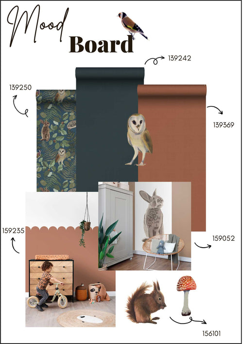 ESTAhome muursticker bosdieren bruin - 47.5 x 66 cm - 156101 - vtwonen shop