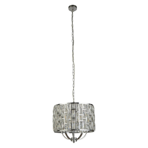 Searchlight BIJOU - 5-lichts chromen plafondlamp met kristalglas