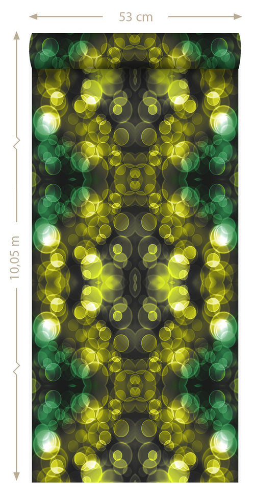 Origin Wallcoverings behang kaleidoskoop-motief geel en groen - 53 cm x 10,05 m - 337201 - vtwonen shop