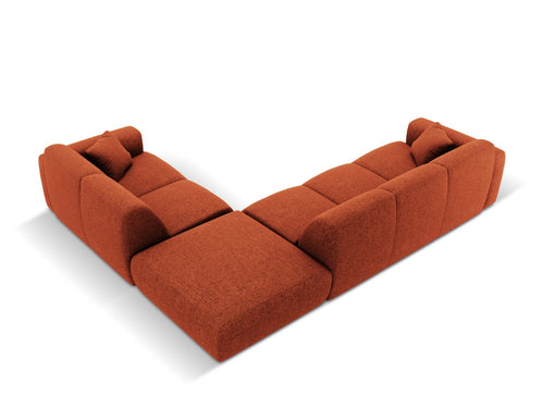 Cosmopolitan Design rechter hoekbank Nolio 4-zits, chenille, terracotta - 250x315x72cm