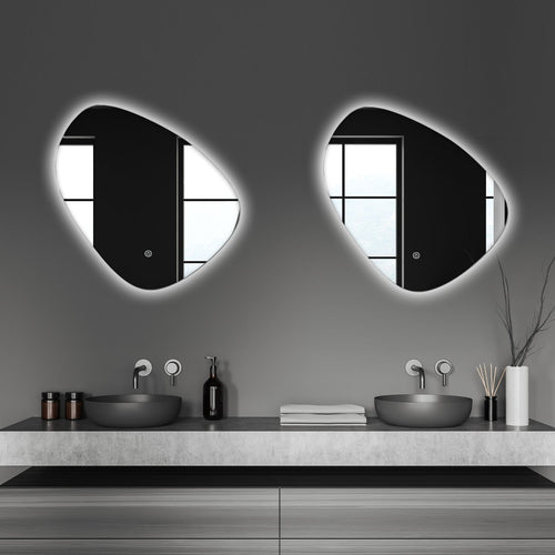 LOMAZOO badkamerspiegel Geneva - met LED verlichting - ovaal - 60 x 60 cm