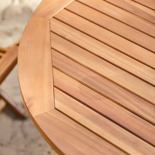 Tikamoon Ovale tuinset in massief acaciahout met 4 stoelen - Bruin