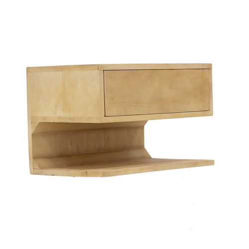 Giga Meubel Zwevend Nachtkastje Malma - Naturel - Mangohout - 45x30x30cm - vtwonen shop