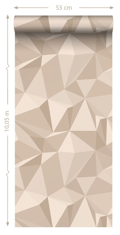 Sanders & Sanders behang grafisch 3D motief beige - 50 x 900 cm - 935272