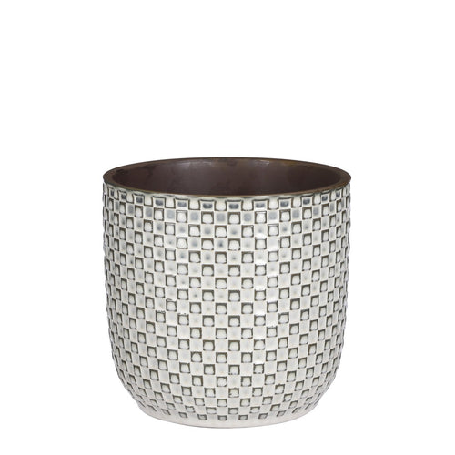 Mica Decorations Daan Bloempot - H18 x Ø19 cm - Wit