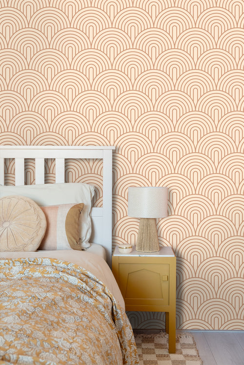 ESTAhome behang art deco bogen bruin en beige - 50 x 900 cm - 131767