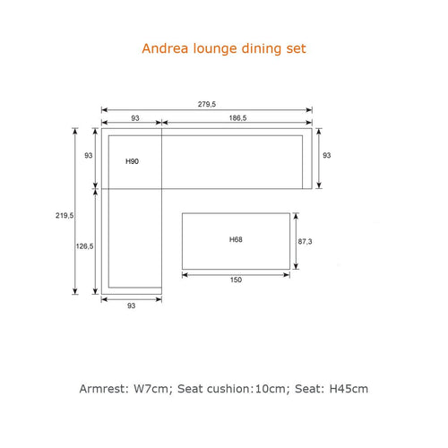 Garden Impressions Andrea L/D set 4delig rechts carbon black mint grey - vtwonen shop