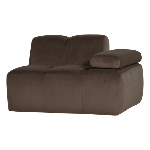 WOOOD 1-zits bank arm rechts Mojo - Velvet - Bruin - 74x124x97