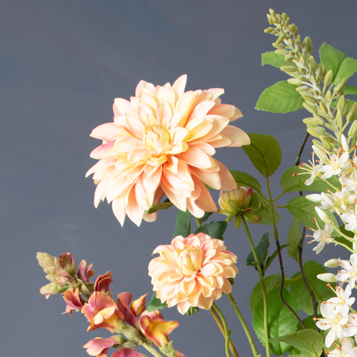 Madame Fleurie zijden boeket Hygge Grande Mossgreen - Natural flow - met vaas - vtwonen shop